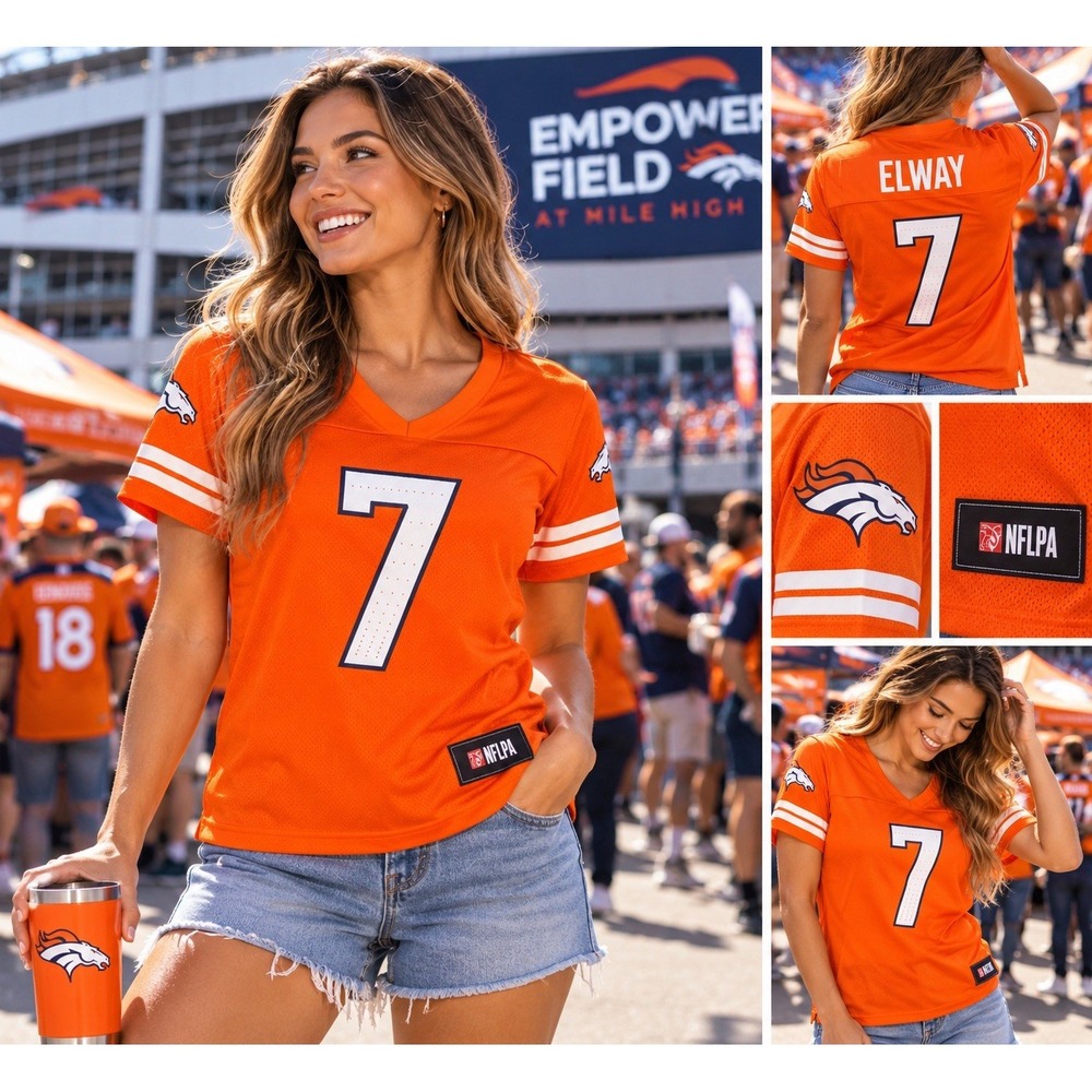 John Elway #7 Denver Broncos Womens Small Orange NFL Football Jersey